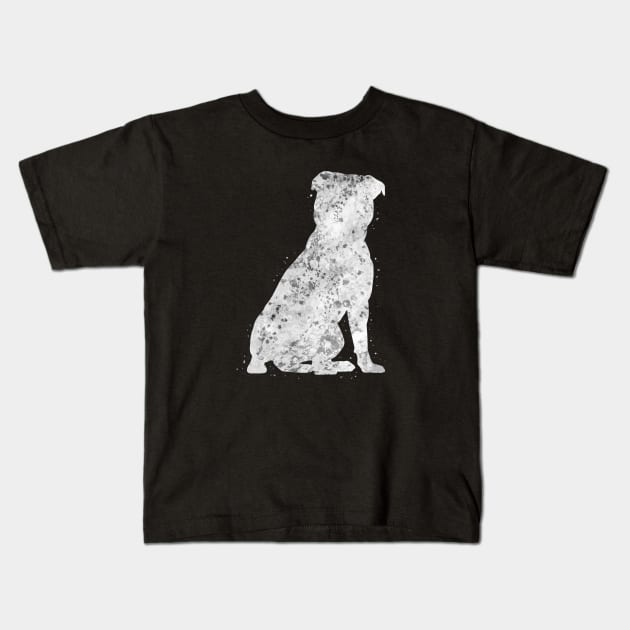 Staffordshire Bull Terrier dog Kids T-Shirt by Yahya Art